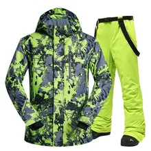 Мужской лыжный костюм, зимние бренды, высокое качество, ветрозащитные водонепроницаемые теплые зимние куртки и штаны, мужские лыжные и сноубордические костюмы