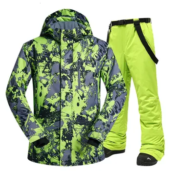 

Men Ski Suit Winter Brands High Quality Windproof Waterproof Warmth Snow Jackets and Pants Men Skiing and Snowboarding Suits