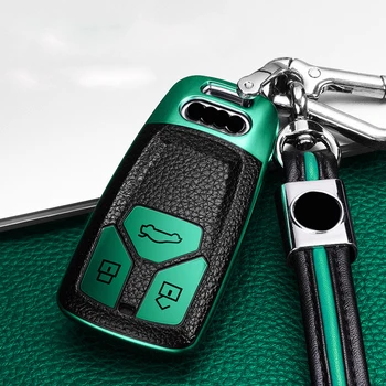 

New TPU Leather soft Car Key Cover Case Key Case For AUDI A4 B9 Q5 Q7 TT TTS 8S 2016 2017 car smart remote Car Styling