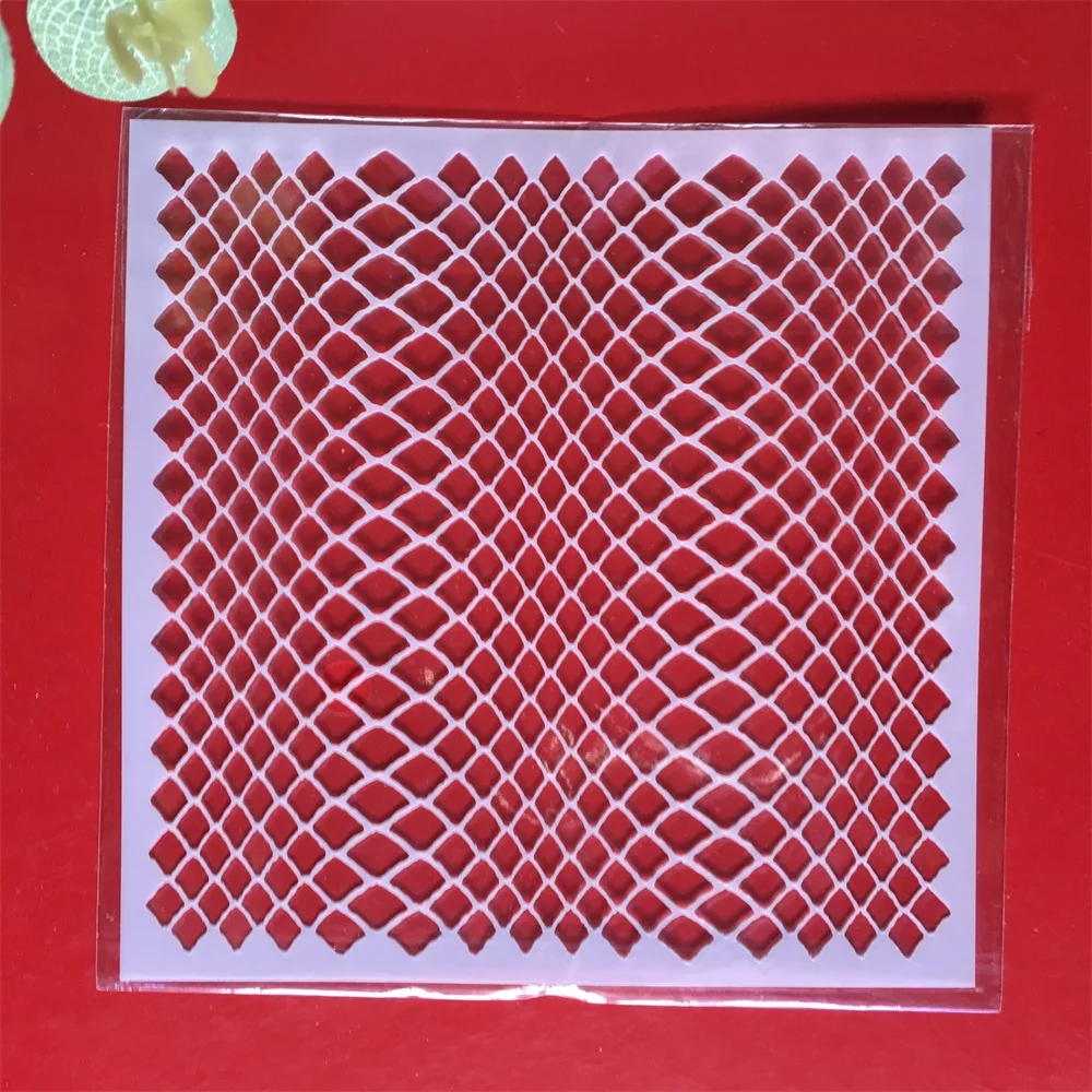

1Pcs 5" Diamond Wavy Texture DIY Layering Stencils Painting Scrapbook Coloring Embossing Album Decorative Paper Card Template