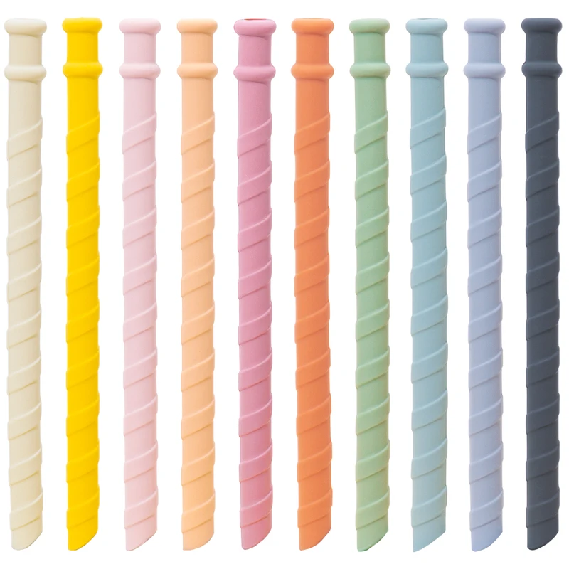 100%Food Safe Approve Silicone Soft Colorful Drinking Straws Long Flexible Milk Drinkwa Baby Cup Straw Newborn Boy Girl Supplies 2