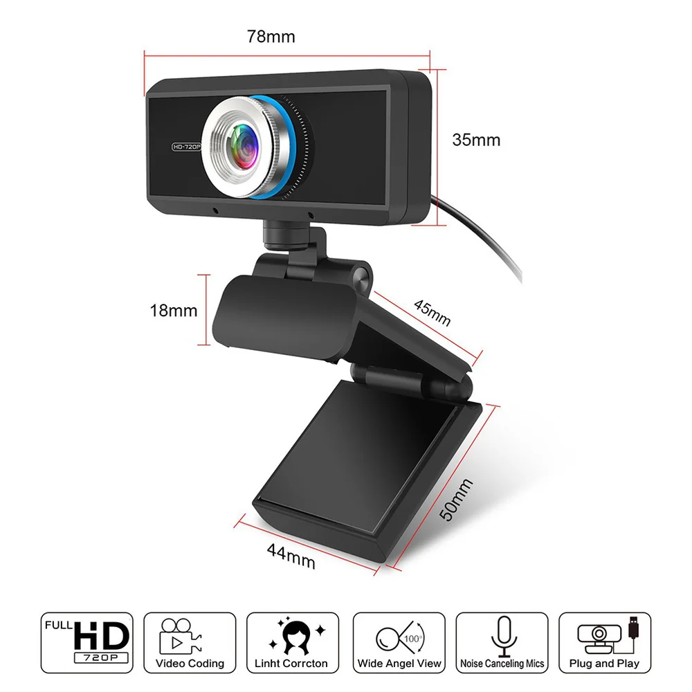 

1PC Webcam Professional Built-in Mic Laptop Webcam Computer Camera for Live Conference Online Education