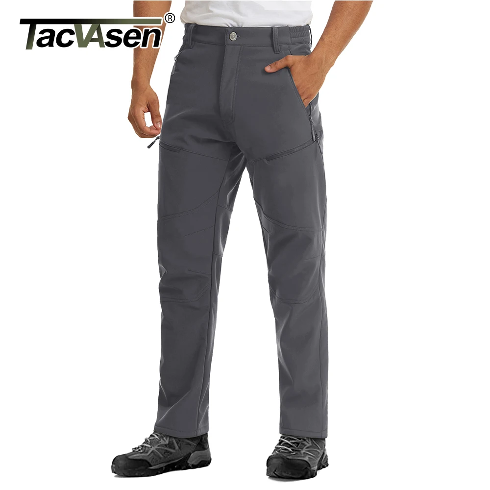 Mens Winter Fleece Lined Cargo Work Trousers