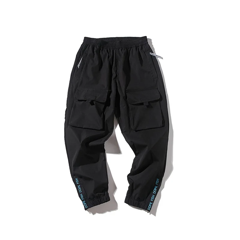 

Yi dao Vintage Origional Japanese-style Retro Trend Lettered Embroidered Multi-pockets Workwear Casual Pants Men's Loose-Fit Ank