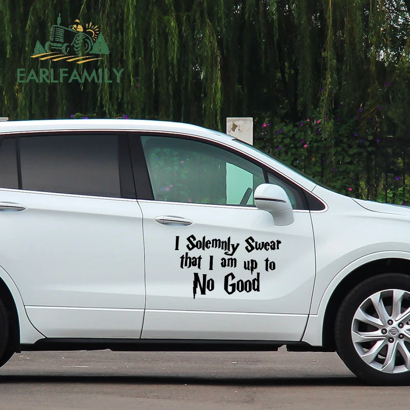 

EARLFAMILY 58cm x 32.8cm 2x I Solemnly Swear That I Am Up To No Good Pattern Vinyl Car Decal Harry Potter Big Car Stickers