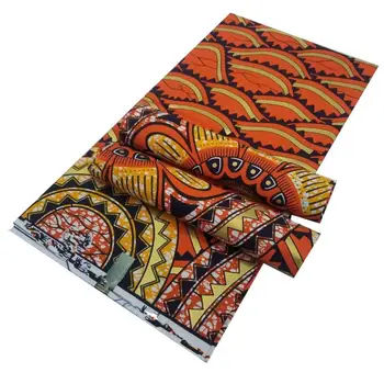 

African Wax Fabric Stretch Ankara Print Brode Cotton Material Wrapper New Gold Line Pattern For Sewing 6yards