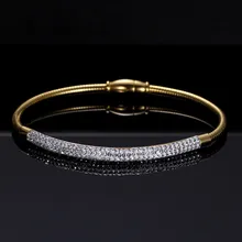 Нержавеющая сталь регулируемые браслеты для женщин Crsytal золото/серебро цвет цепи браслет и браслет femme Свадебные ювелирные изделия