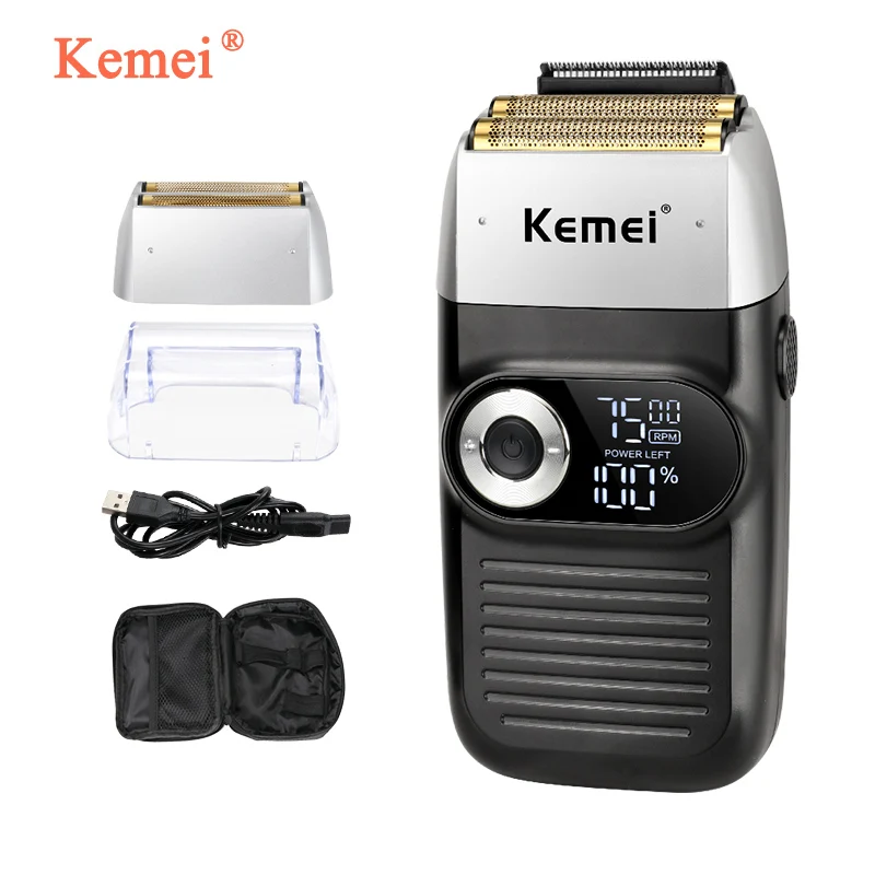 Kemei 2 в 1 Перезаряжаемые электробритва ЖК дисплей Дисплей Портативный