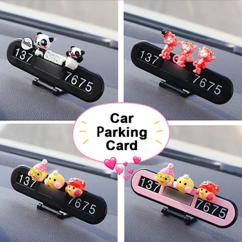 

Cartoon Telephone Number Holder Temporary Parking Card Phone Number Holder Car Interior Decoration Accessories Cartoon Stickers