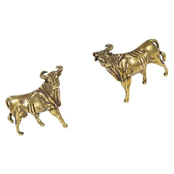 

Brass Animal Statue Ornament Chinese Zodiac Ox Desk Deco Small Ornament Cattle Bronze Sculpture Ox Geomancy Gift