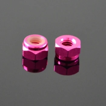 

5pcs M3 aluminum alloy stop loose anti-loose nuts with nylon washer Locking self-locking colored nut rose red color
