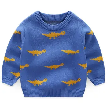

ZWY550 New Sweater Outwear Animals Pattern Spring Boys Casual Long Sleeve Sweater Coats Toddler Knitwear Clothes For Children