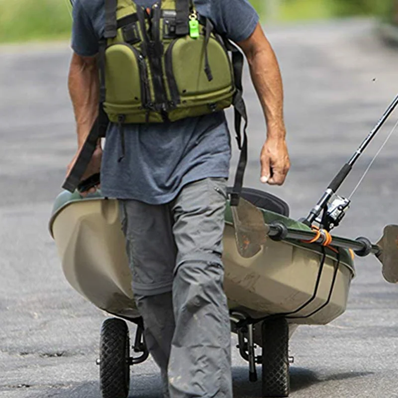 JayCreer Universal Canoe, Kayak & Stand Up Paddle SUP Cart Carrier Trolley With Inflatable Tires