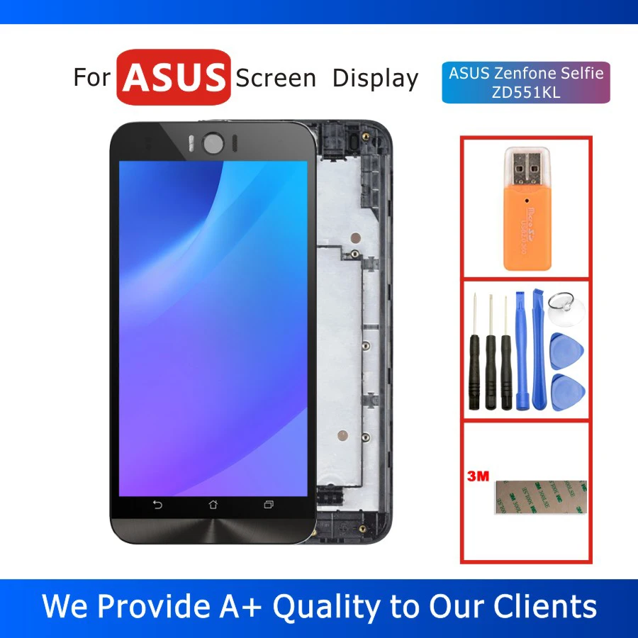 100% протестированный 5 &quotЖК дисплей для ASUS Zenfone Selfie ZD551KL с сенсорным экраном