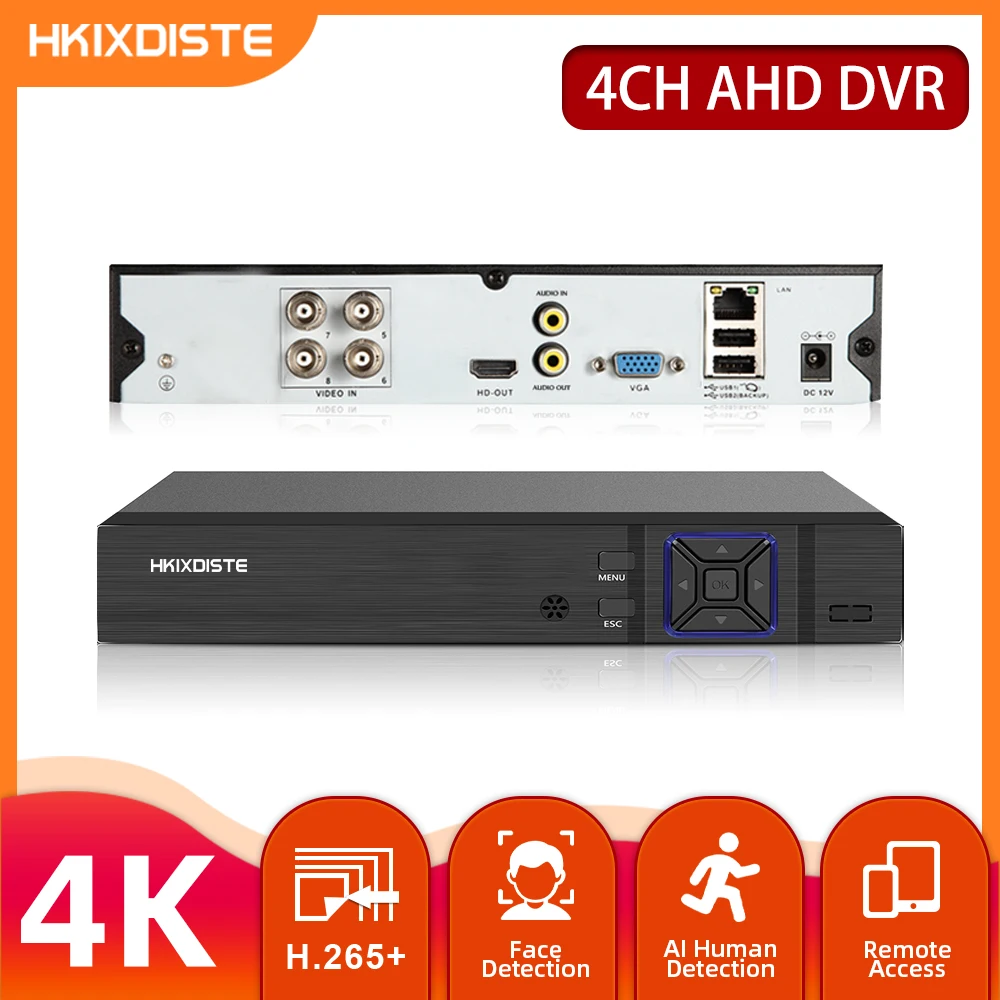 Видеорегистратор 4K AHD CCTV гибридная камера видеонаблюдения 4 канала NVR для