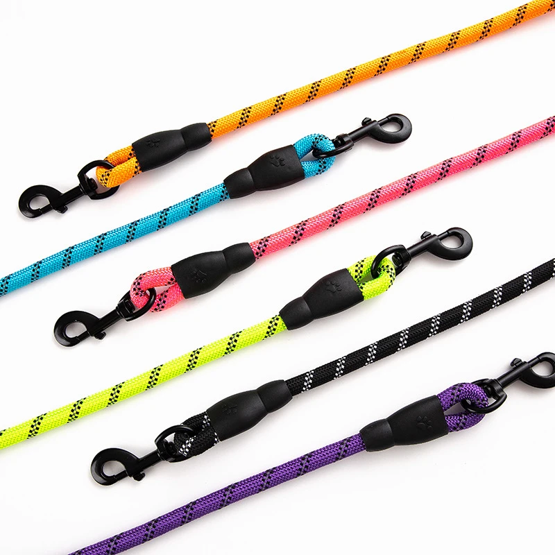 Large Dog Reflective Rope Durable Large Dog Leash Walking Big Dog Collar Strengthen Traction Harness Round Nylon Medium Dog Lead