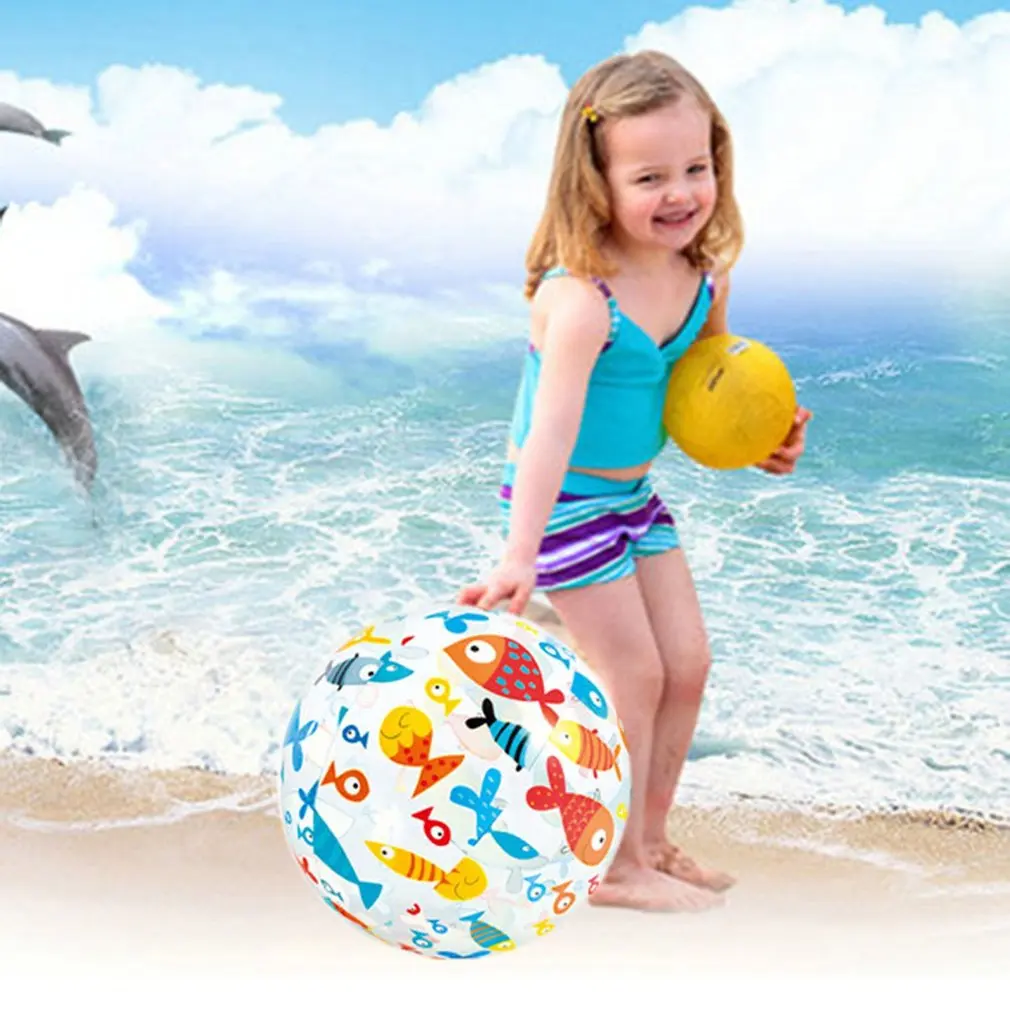 Надувной пляжный мяч Дети Разноцветные Мультяшные животные живой печати Лето Спорт на открытом воздухе бассейн вечерние игрушки