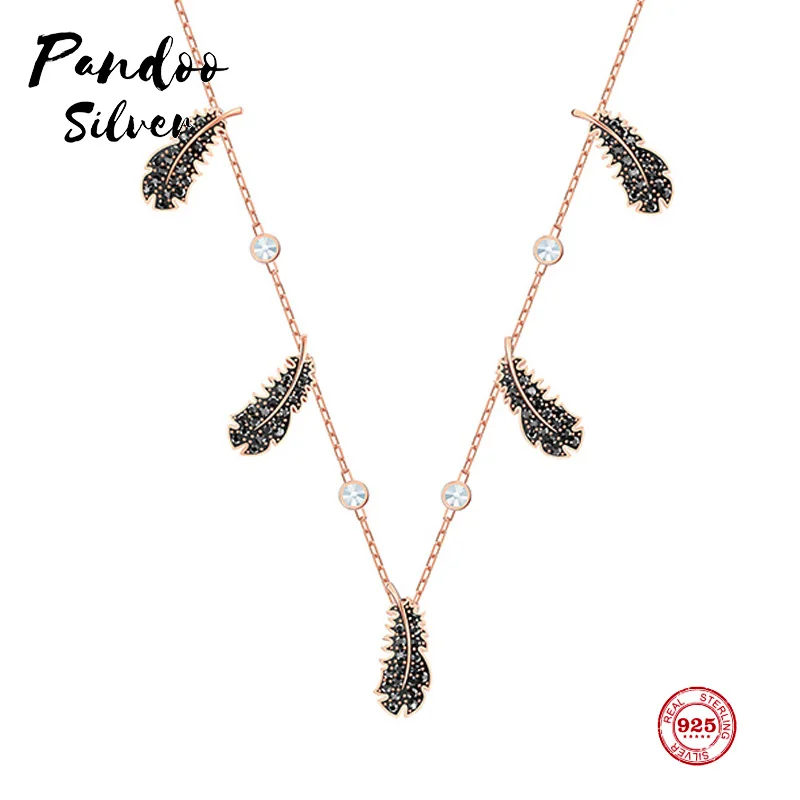 

Fashion Charm 925 Sterling Silver Original 1:1 Copy, Elegant Feather Delicate And Delicate Necklace Female Luxury Jewelry Gifts