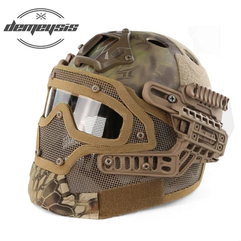 

Full Face Protective Goggles Mask Military Tactical Helmet Airsoft Paintball Helmet WarGame CS Tactical Hunting Protect Helmet
