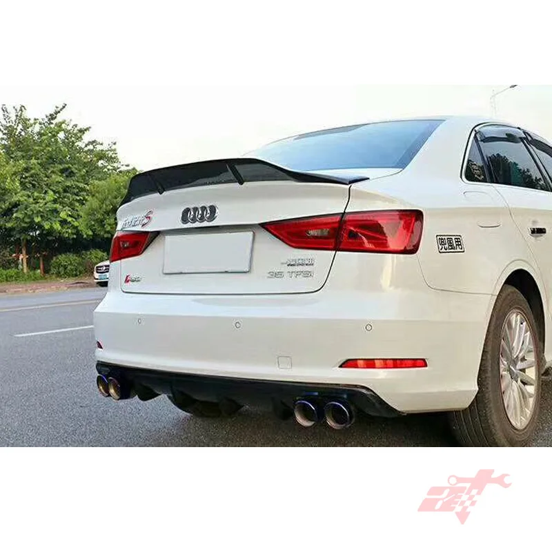 Задний спойлер багажника из углеродного волокна для Audi A3 8V - Цвет: R Style