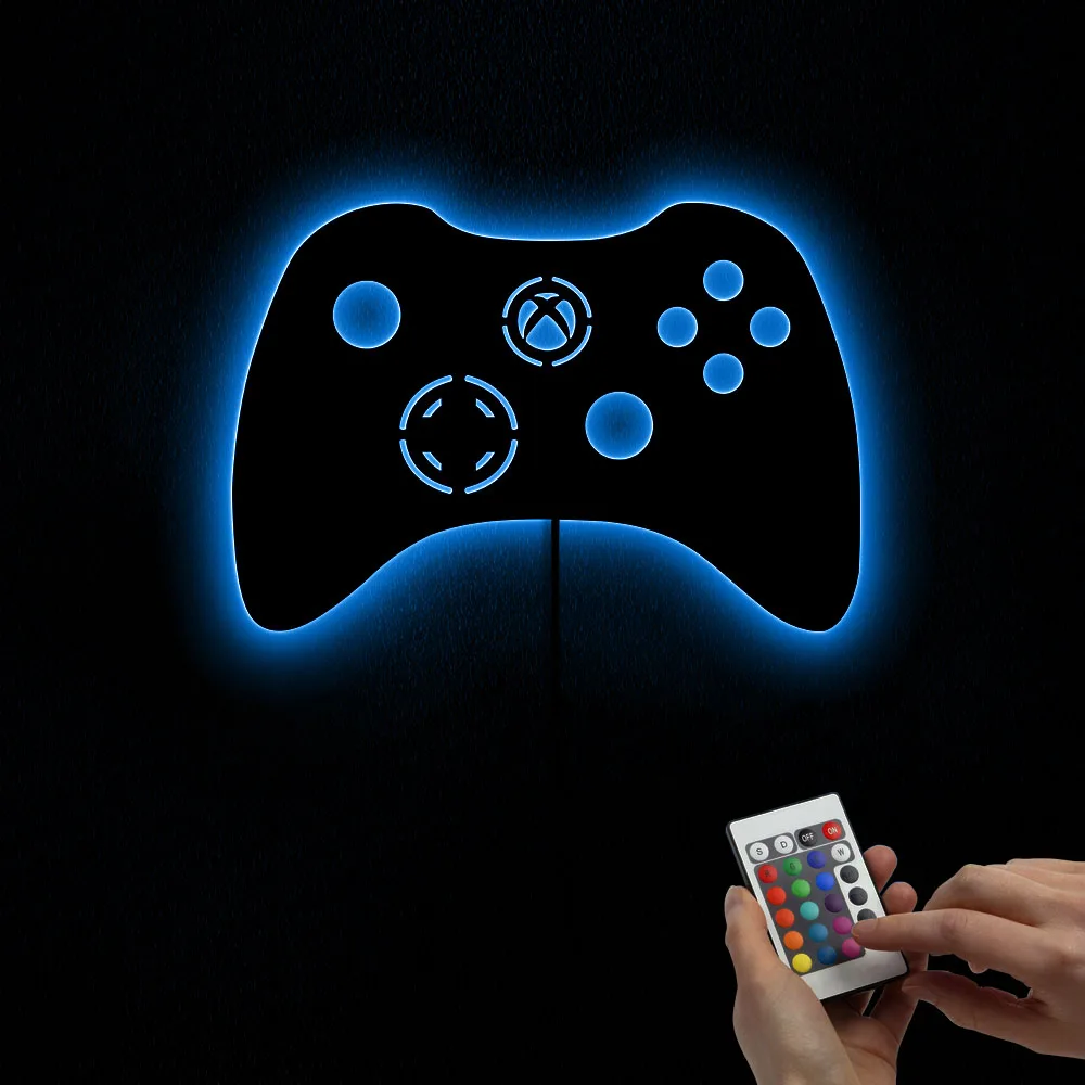 Геймпад контроллер настенное зеркало с светодиодный джойстик с подсветкой игры декоративное зеркало видео игра Ретро аркадная домашний декор геймеры подарок