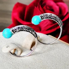 

Retro Simple Geometric Design Pattern Earrings Personality Punk Style Turquoises Earrings Women's Jewelry Best Gifts