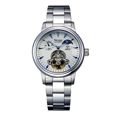 Nesun Skeleton Tourbillon часы мужские швейцарские роскошные брендовые автоматические самозаводные мужские часы сапфировые водонепроницаемые часы N9011-3 - Цвет: Item 1