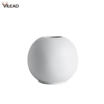 

VILEAD Nordic Spherical Vase Ceramic Home Ornaments White Creative Flower Pot Vases Home Decorations Craft Gifts Room Decor