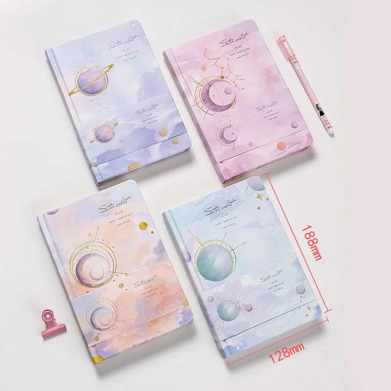 112 Sheets Vintage Notebook Bullet Journal Sweet Planet Planner Book Daily Agenda Diary Stationery Kids Gift Office Supplies - Цвет: A 1 pcs random