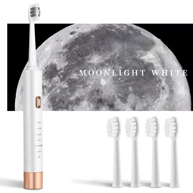 Electric Toothbrush Sonic IPX7 Waterproof Oral Care Dental Tool Replace Head USB Charging Intelligent Electric Toothbrush