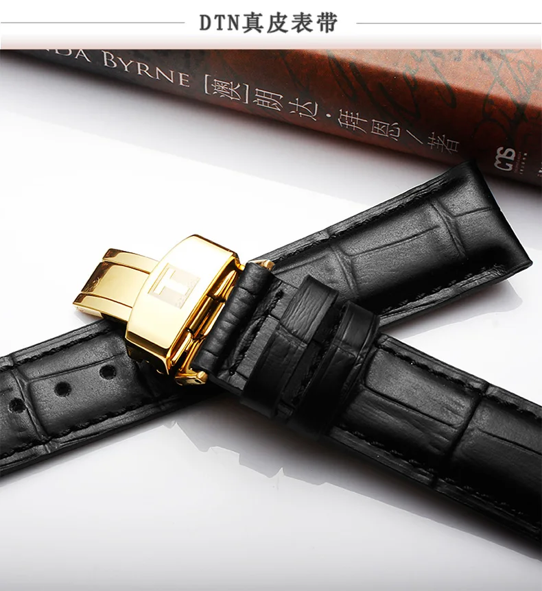 19 мм черный для Tisso 1853 T41 Locke PRC200 T461 T17 ремешок для часов из коровьей кожи Аксессуары для часов