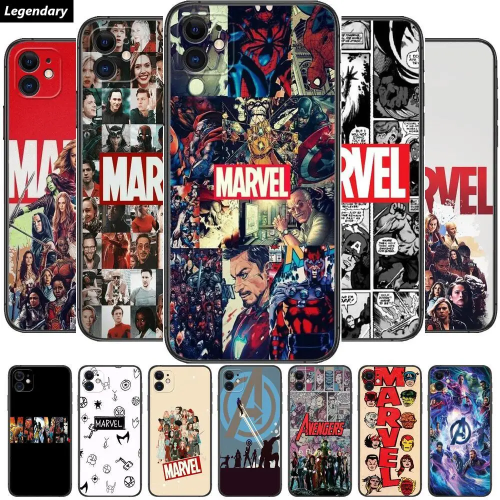 Чехлы с логотипом Marvel для iphone 13 Pro Max, Чехол 12 11 Pro Max 8 PLUS 7PLUS 6S XR X XS 6 mini se, мобильный сотовый телефон
