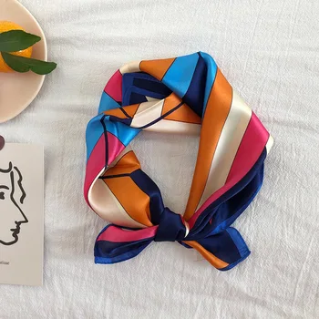 

Fashion Women Scarf 100% Real Silk Scarves For Ladies Foulard Pashmina Shawls And Wraps 2020 Soft Bandana Hijab Poncho 53*53cm