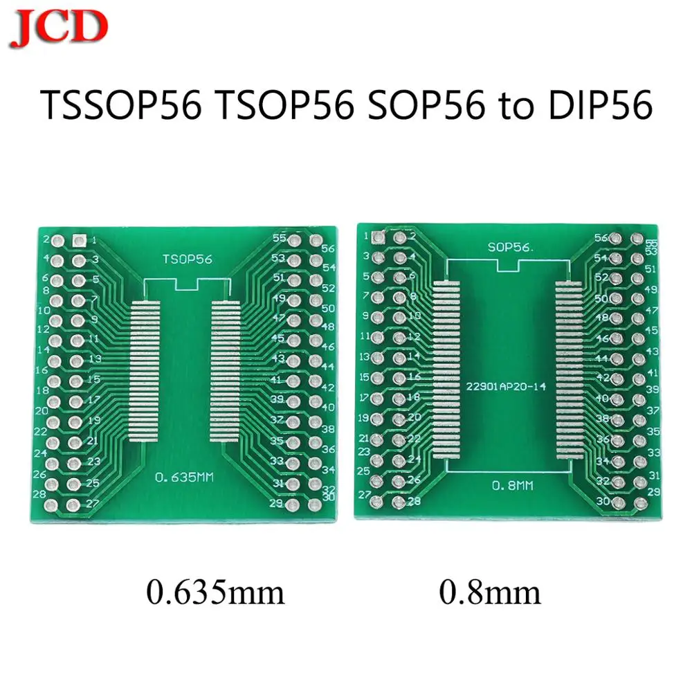 JCD SOP56 TSOP56 TSSOP56 пинборд TSSOP56 SOP56 к DIP56 56pin SDRAM 0,635 мм 0,8 мм IC адаптер гнездо адаптера пластина PCB