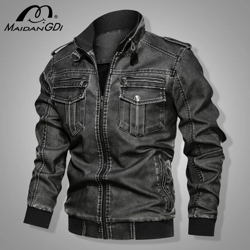 Men's Jackets 2020 Winter New Motorcycle PU Leather Jackets Military Pilot Bomber Tactical Jacket Male Autumn Vintage Coats Men's Jackets 2020 Winter New Motorcycle PU Leather Jackets Military Pilot Bomber Tactical Jacket Male Autumn Vintage Coats