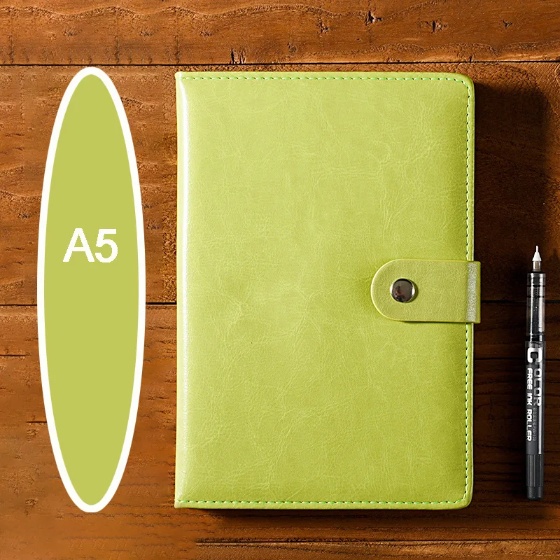 Блокнот A5 B5 из искусственной кожи Bullet Journal годовой планировщик дня личные дневные файлы органайзер для канцелярских принадлежностей - Цвет: Зеленый