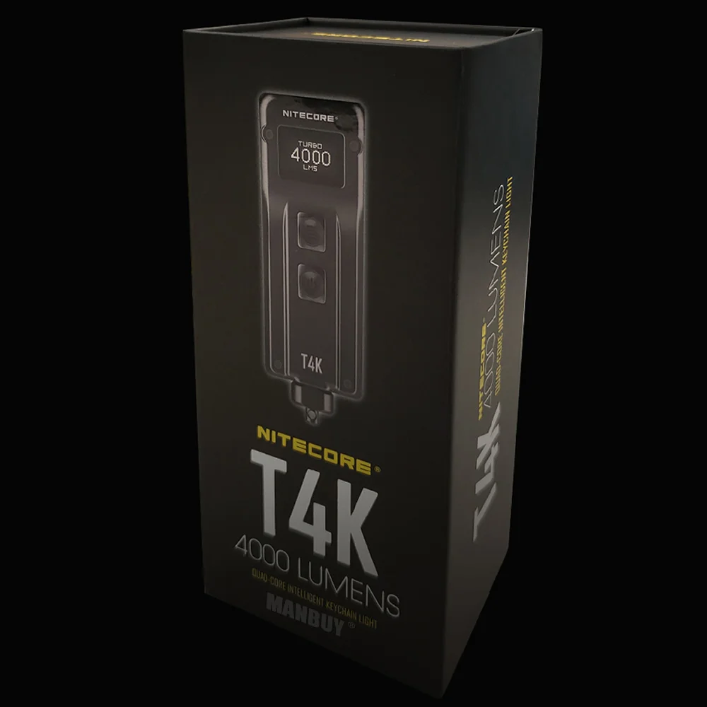 Wholesale Nitecore T4K USB-C Rechargeable Mini Keychain Flashlight Build-in 1000mAh Battery 4x CREE XP-L2 V6 LEDs 4000 LMs Torch