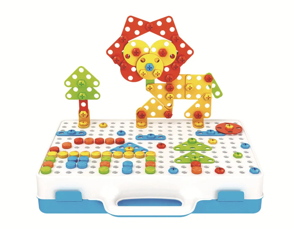 

Small Double Electric Drill Stereo Assembled Screw Toolbox Toy Children'S Educational Disassembly Combination Jigsaw Puzzle Buil