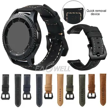 

Replacement Quick Release Wrist Bracelet Strap Universal 20mm Genuine Leather Watchband For Garmin Vivoactive 3 For Amazfit Bip