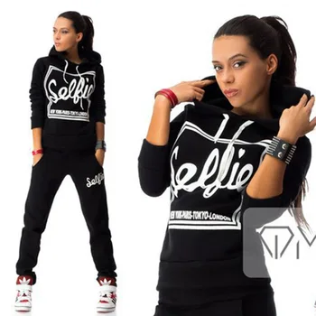 

Spring Autumn Women Sweatsuit Tracksuit Women Woman Sweatsuit European Style Two Piece Set Top and Pants 2 Piece Set