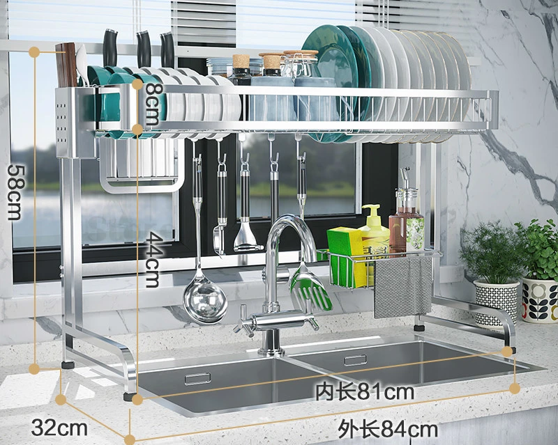 

Zhibo 304 stainless steel kitchen rack wall-mounted collapsible sink dishes and dishes leaching rack