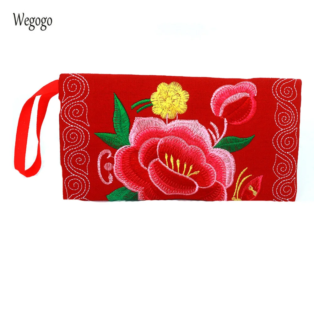 

Vintage Women Coins Bags Handmade Fashion Floral Embroidered Small Phone Key Purse Small Wallet Ethnic Mini Day Clutch Bags