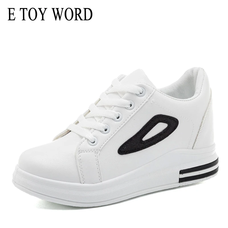 

E TOY WORD Women's Sneakers Fashion Breathable Women Casual Shoes Platform height increasing Sneakers Lace Up tenis feminino