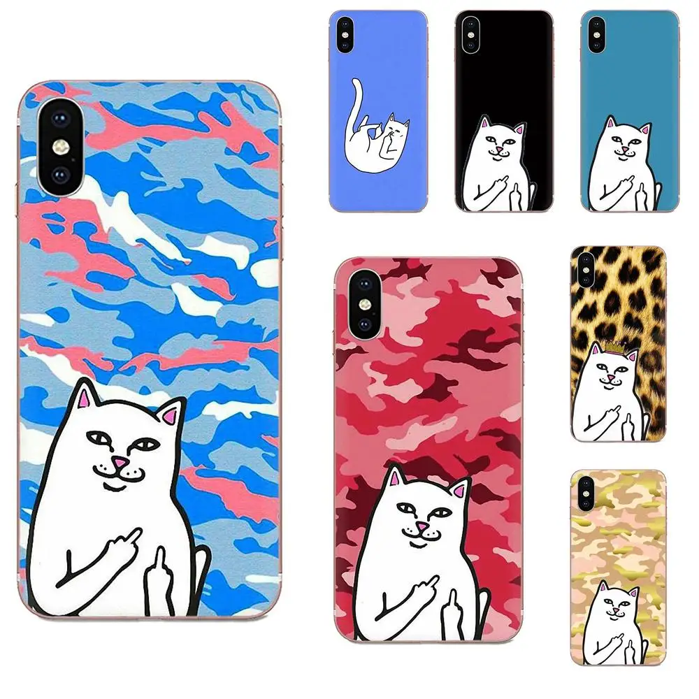 For Xiaomi Mi3 Mi4 Mi4C Mi4i Mi5 Mi 5S 5X 6 6X 8 SE Pro Lite A1 Max Mix 2 Note 3 4 Coque Shell Middle Finger Cat | Мобильные
