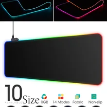 Светодиодный светильник коврик для мыши RGB чехол для клавиатуры Настольный коврик красочная Поверхность Коврик для мыши водонепроницаемый...