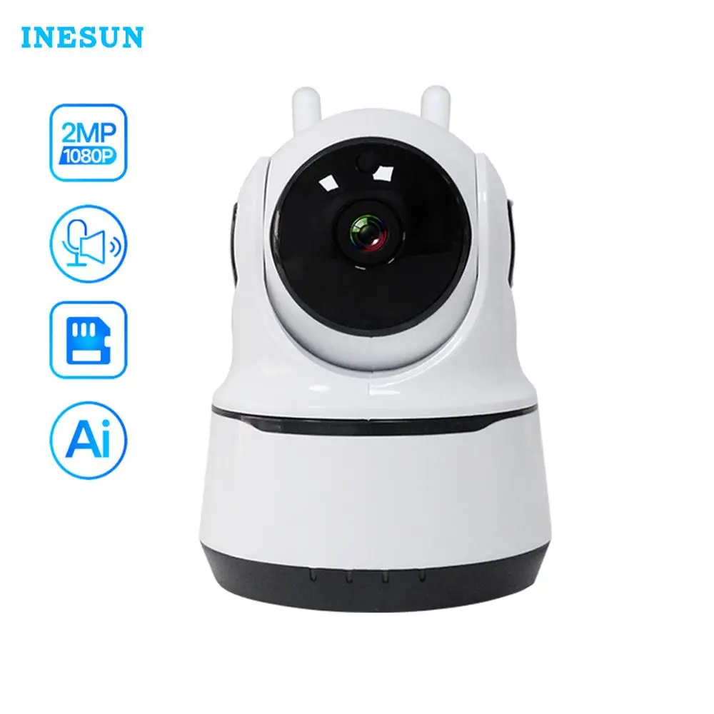Inesun casa 1080p câmera ptz 2.4g wifi câmera ip interno ai câmera de visão noturna de detecção humana para casa/gatos/animais de estimação/armazenamento em nuvem