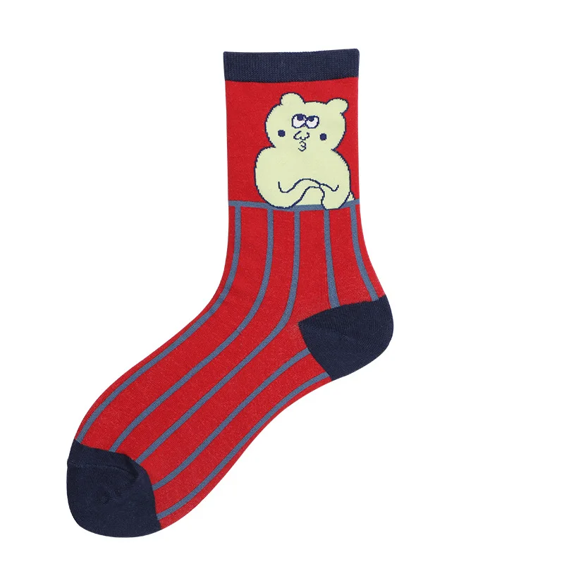 Animal Pattern Harajuku Happy Socks Men's Funny Combed Cotton Casual Socks Colorful Novelty Skateboard Socks Ladies - Цвет: 3
