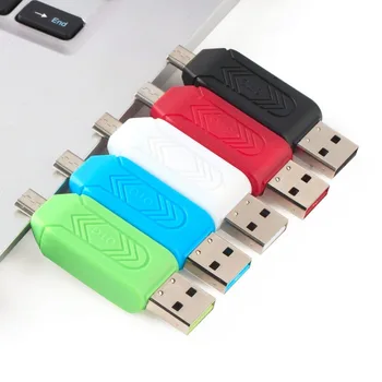 

Universal Card Reader Mobile phone PC card reader Micro USB OTG Card Reader OTG TF / S-D flash memory Wholesale