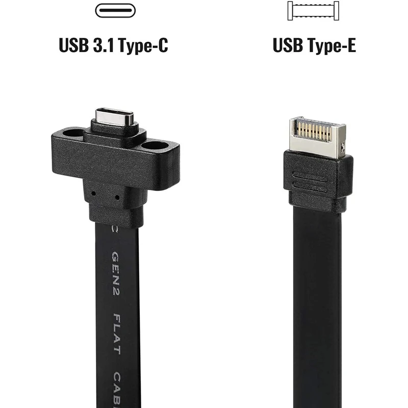 Painel Frontal tipo e para tipo c Cabo de Extensão Cabo Adaptador Interno Gen 10 Gbit s Usb 3.1 com Parafusos 50cm - Imagem 4