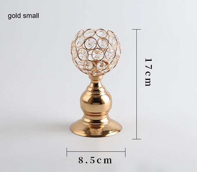 gold small Хрустальные подсвечники для чайника металлические стеклянные подсвечники Подставка свадебное украшение для стола вечерние Рождество Хэллоуин домашний декор - Цвет: gold small